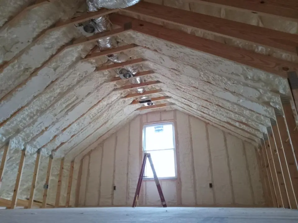 Spray foam roofing application for Crawl Space Insulation project in Windsor Locks